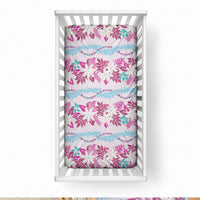 Monstera Tiare Plumeria Lei Pattern Baby Bed Cover Pink Version LT01 28 × 52 in Pink - Polynesian Pride