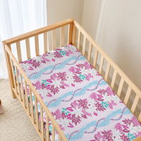 Monstera Tiare Plumeria Lei Pattern Baby Bed Cover Pink Version LT01 - Polynesian Pride
