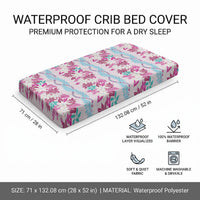 Monstera Tiare Plumeria Lei Pattern Baby Bed Cover Pink Version LT01 - Polynesian Pride