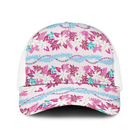 Monstera Tiare Plumeria Lei Pattern Baseball Net Cap Pink Version
