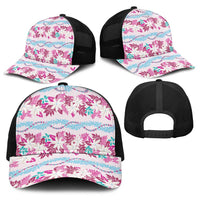 Monstera Tiare Plumeria Lei Pattern Baseball Net Cap Pink Version