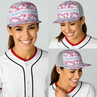 Monstera Tiare Plumeria Lei Pattern Baseball Net Cap Pink Version