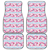 Monstera Tiare Plumeria Lei Pattern Car Mats Pink Version LT01 - Polynesian Pride
