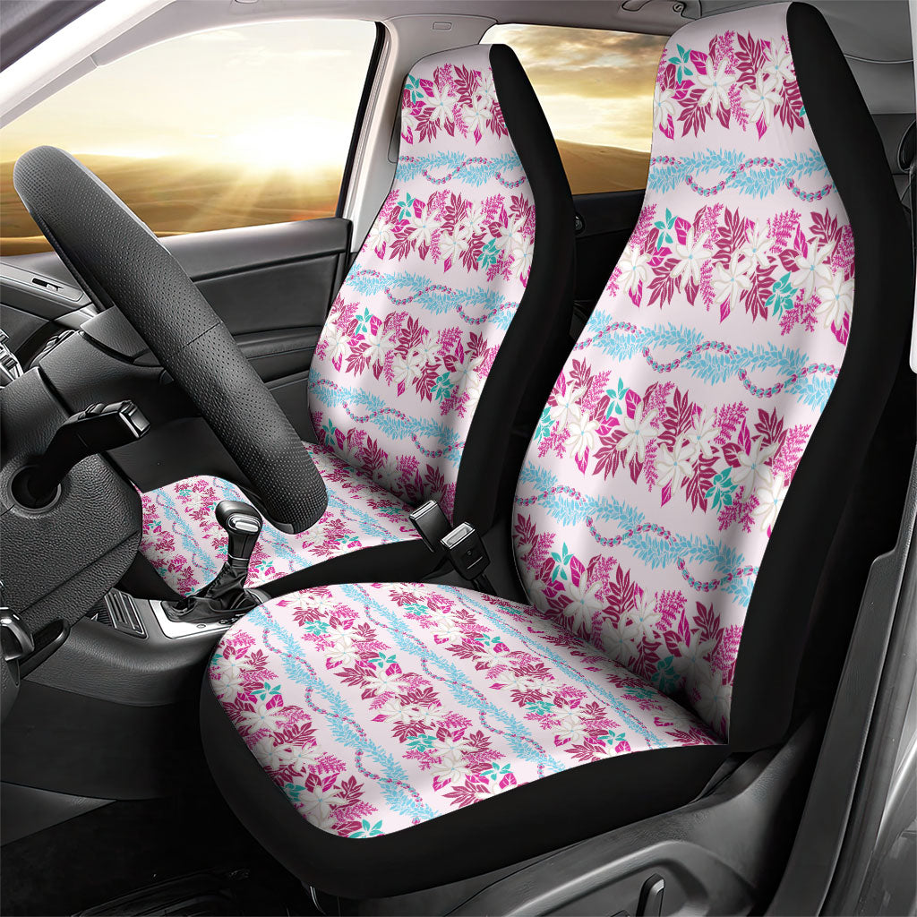 Monstera Tiare Plumeria Lei Pattern Car Seat Cover Pink Version LT01 - Polynesian Pride