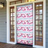 Monstera Tiare Plumeria Lei Pattern Door Cover Pink Version LT01 - Polynesian Pride