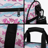 Monstera Tiare Plumeria Lei Pattern Duffle Bag Pink Version LT01 - Polynesian Pride