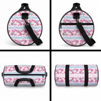 Monstera Tiare Plumeria Lei Pattern Duffle Bag Pink Version LT01 - Polynesian Pride