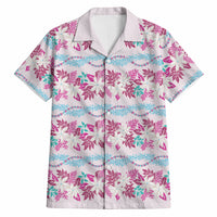Monstera Tiare Plumeria Lei Pattern Hawaiian Shirt Pink Version LT01 Pink - Polynesian Pride