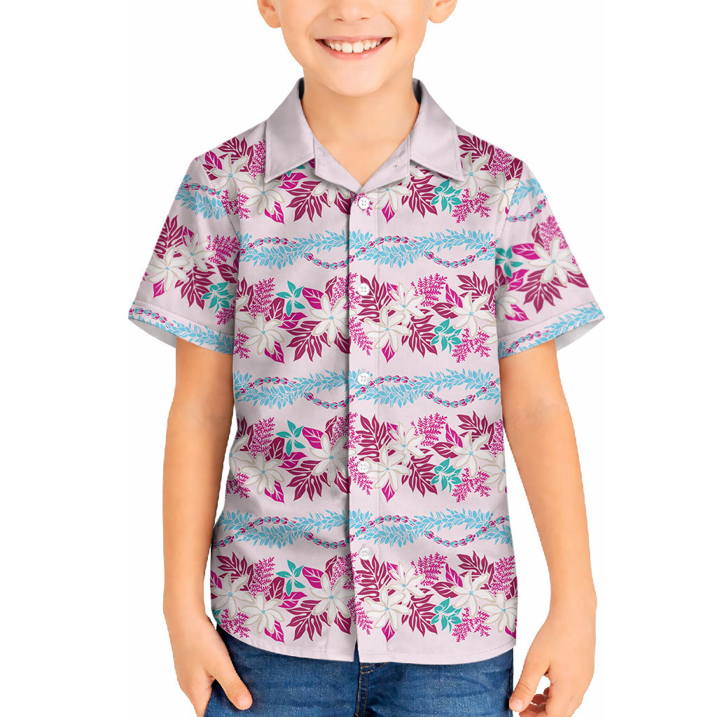 Monstera Tiare Plumeria Lei Pattern Hawaiian Shirt Pink Version LT01 - Polynesian Pride