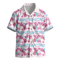 Monstera Tiare Plumeria Lei Pattern Kid Hawaiian Shirt Pink Version LT01 - Polynesian Pride