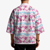 Monstera Tiare Plumeria Lei Pattern Kimono Pink Version LT01 - Polynesian Pride