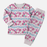 Monstera Tiare Plumeria Lei Pattern Christmas Pajama Set Pink Version LT01 Men Pink - Polynesian Pride