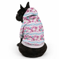 Monstera Tiare Plumeria Lei Pattern Pet Hoodie Pink Version