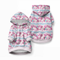Monstera Tiare Plumeria Lei Pattern Pet Hoodie Pink Version