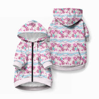 Monstera Tiare Plumeria Lei Pattern Pet Hoodie Pink Version