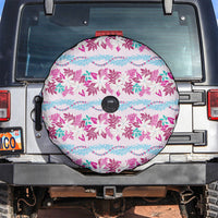 Monstera Tiare Plumeria Lei Pattern Spare Tire Cover Pink Version LT01 Pink - Polynesian Pride