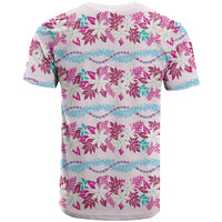 Monstera Tiare Plumeria Lei Pattern T Shirt Pink Version
