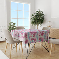 Monstera Tiare Plumeria Lei Pattern Tablecloth Pink Version LT01 - Polynesian Pride