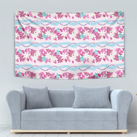 Monstera Tiare Plumeria Lei Pattern Tapestry Pink Version LT01 - Polynesian Pride
