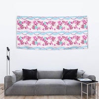 Monstera Tiare Plumeria Lei Pattern Tapestry Pink Version LT01 - Polynesian Pride