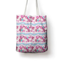 Monstera Tiare Plumeria Lei Pattern Tote Bag Pink Version LT01 - Polynesian Pride
