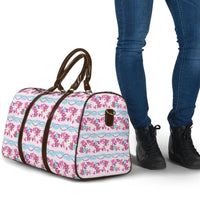 Monstera Tiare Plumeria Lei Pattern Travel Bag Pink Version LT01 - Polynesian Pride
