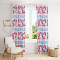 Monstera Tiare Plumeria Lei Pattern Window Curtain Pink Version LT01 - Polynesian Pride