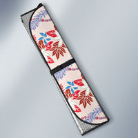 Monstera Tiare Plumeria Lei Pattern Auto Sun Shade Red Version