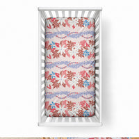 Monstera Tiare Plumeria Lei Pattern Baby Bed Cover Red Version LT01 28 × 52 in Red - Polynesian Pride