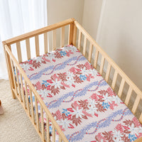 Monstera Tiare Plumeria Lei Pattern Baby Bed Cover Red Version LT01 - Polynesian Pride