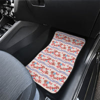 Monstera Tiare Plumeria Lei Pattern Car Mats Red Version LT01 - Polynesian Pride