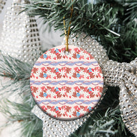 Monstera Tiare Plumeria Lei Pattern Ceramic Ornament Red Version