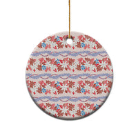 Monstera Tiare Plumeria Lei Pattern Ceramic Ornament Red Version