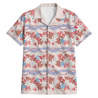 Monstera Tiare Plumeria Lei Pattern Hawaiian Shirt Red Version
