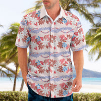 Monstera Tiare Plumeria Lei Pattern Hawaiian Shirt Red Version