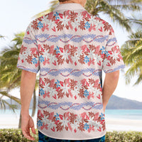 Monstera Tiare Plumeria Lei Pattern Hawaiian Shirt Red Version