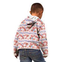 Monstera Tiare Plumeria Lei Pattern Kid Hoodie Red Version