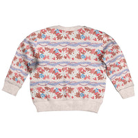 Monstera Tiare Plumeria Lei Pattern Kid Ugly Christmas Sweater Red Version LT01 - Polynesian Pride
