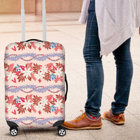 Monstera Tiare Plumeria Lei Pattern Luggage Cover Red Version LT01 Red - Polynesian Pride