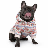 Monstera Tiare Plumeria Lei Pattern Pet Hoodie Red Version