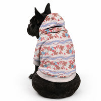 Monstera Tiare Plumeria Lei Pattern Pet Hoodie Red Version
