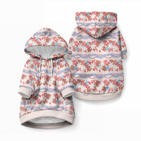 Monstera Tiare Plumeria Lei Pattern Pet Hoodie Red Version