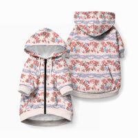 Monstera Tiare Plumeria Lei Pattern Pet Hoodie Red Version