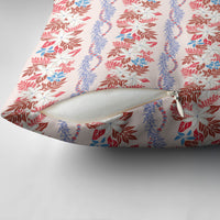 Monstera Tiare Plumeria Lei Pattern Pillow Cover Red Version LT01 - Polynesian Pride