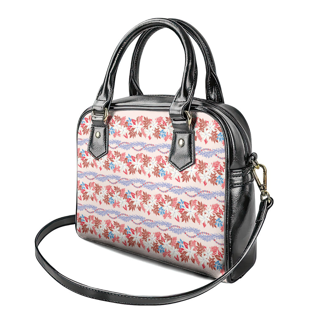 Monstera Tiare Plumeria Lei Pattern Shoulder Handbag Red Version LT01 - Polynesian Pride