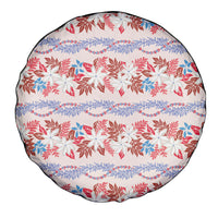 Monstera Tiare Plumeria Lei Pattern Spare Tire Cover Red Version LT01 - Polynesian Pride