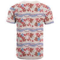 Monstera Tiare Plumeria Lei Pattern T Shirt Red Version LT01 - Polynesian Pride