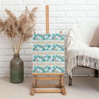 Monstera Tiare Plumeria Lei Pattern Canvas Wall Art Teal Version LT01 - Polynesian Pride