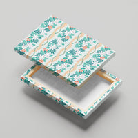 Monstera Tiare Plumeria Lei Pattern Canvas Wall Art Teal Version LT01 - Polynesian Pride