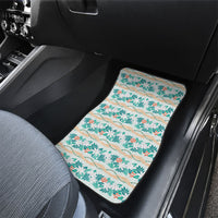 Monstera Tiare Plumeria Lei Pattern Car Mats Teal Version LT01 - Polynesian Pride